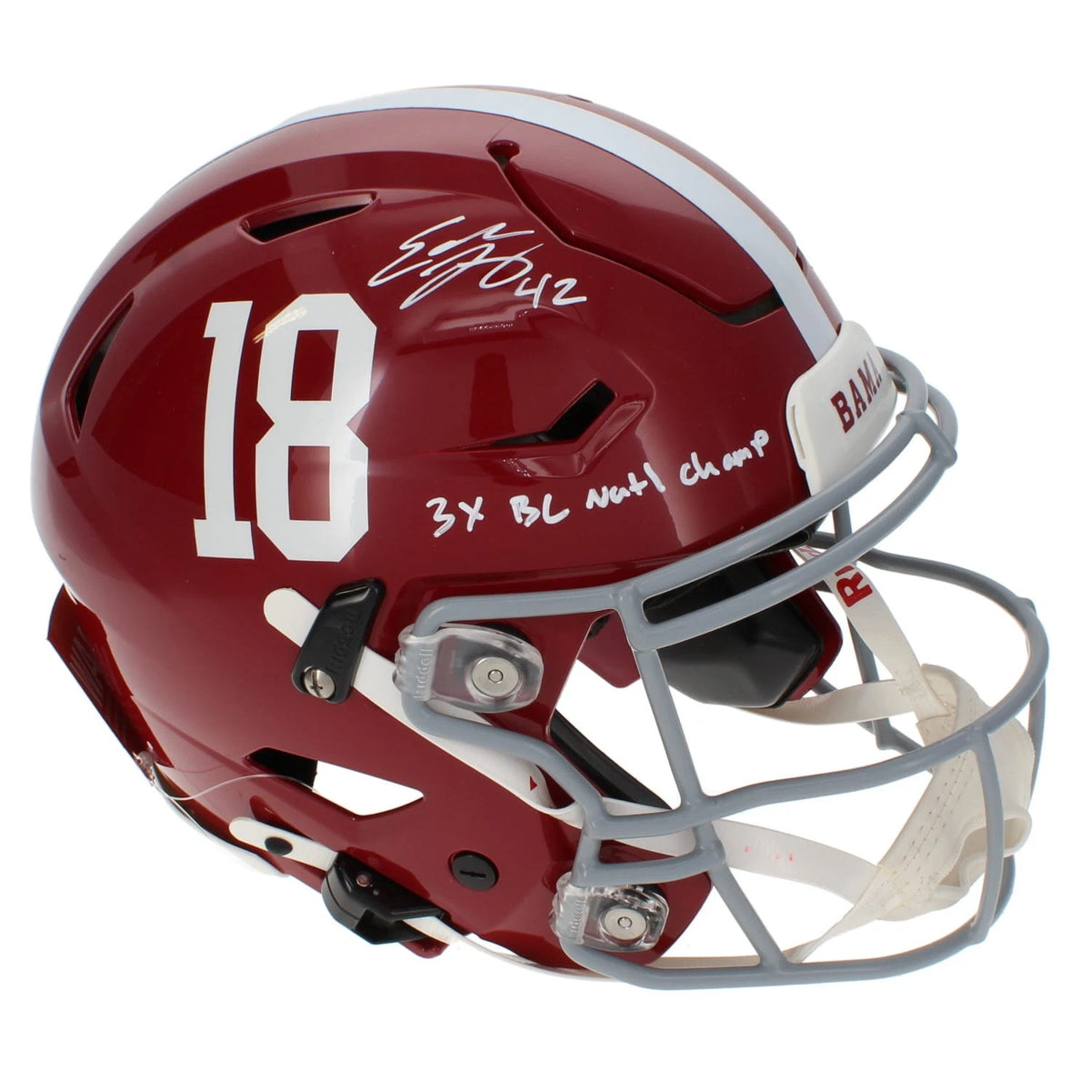 Eddie Lacy Autographed/Inscribed "3x BCS National Champ" Alabama Crimson Tide Speedflex Authentic Helmet Beckett Witnessed