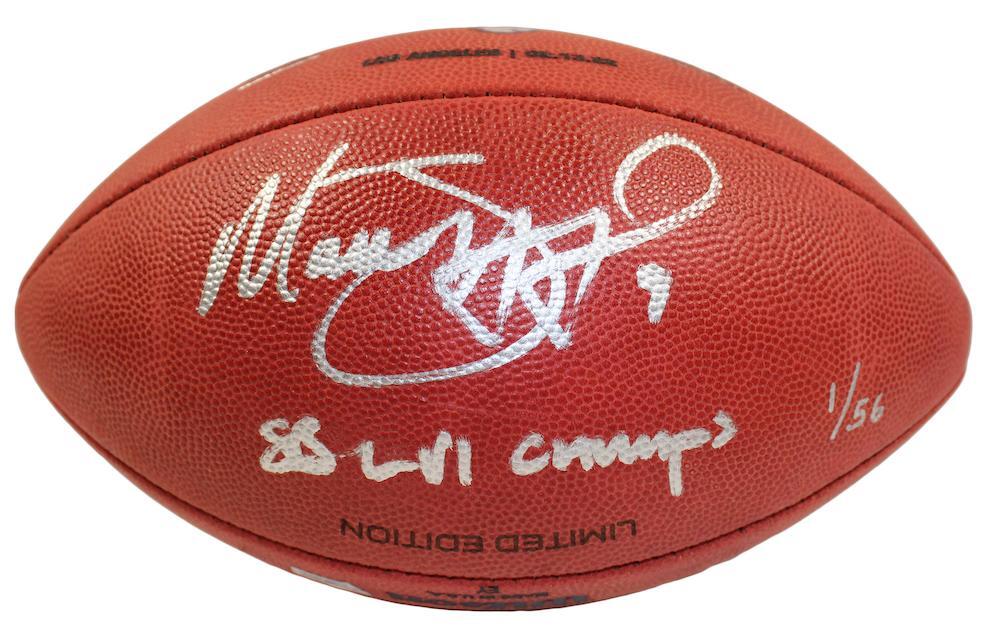 MATTHEW STAFFORD Autographed/Inscribed "SB LVI CHAMPS" Los Angeles Rams SB LVI Champions Logo Wilson Duke Authentic Football FANATICS LE 1/56