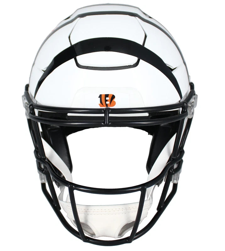 Ja'Marr Chase Autographed/Inscribed "24 Triple Crown" Cincinnati Bengals White 2022 Alternate Speedflex Authentic Helmet Beckett Witnessed