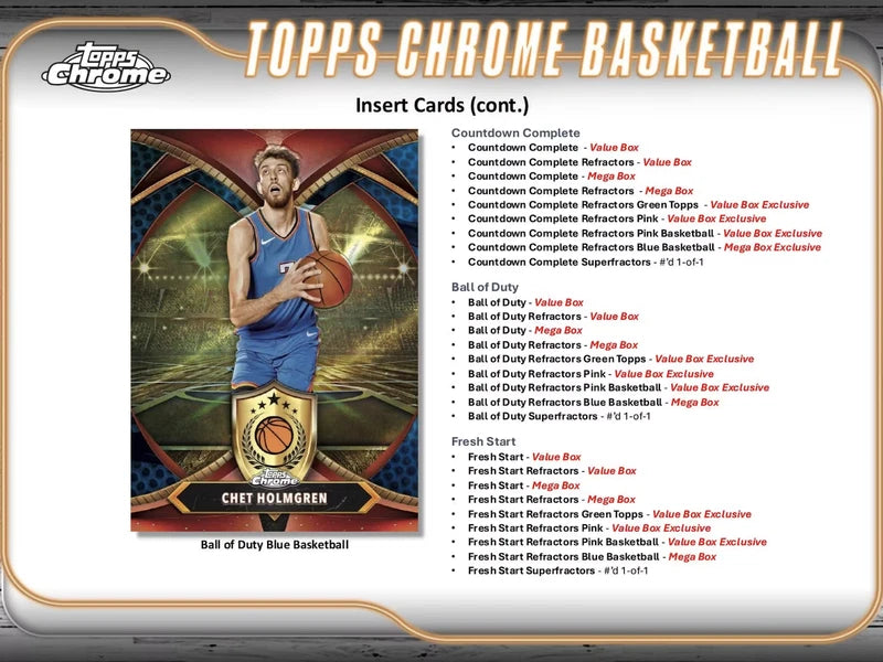 2024/25 Topps Chrome Mega NBA Basketball 8-Pack Monster Box Factory Sealed (7PK/BX, 6CDS/PK)