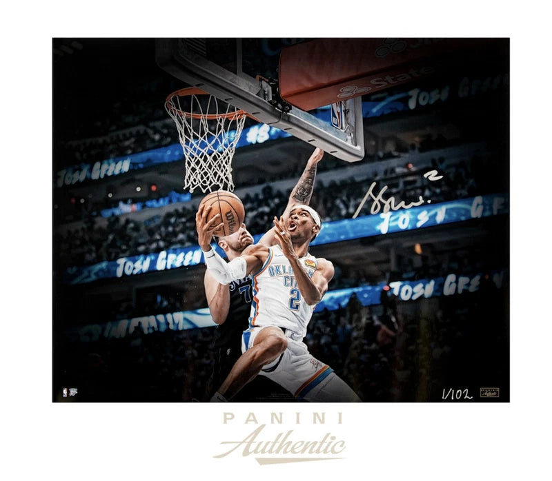 Shai Gilgeous-Alexander Autographed Oklahoma City Thunder "Reverse" 16" x 20" Photograph LE 102 Panini