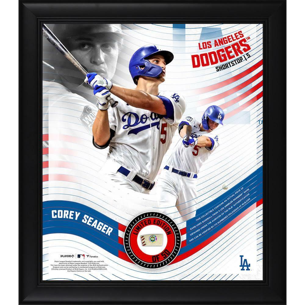 Corey Seager Los Angeles Dodgers Framed 15" x 17" Game Used Baseball Display LE 50