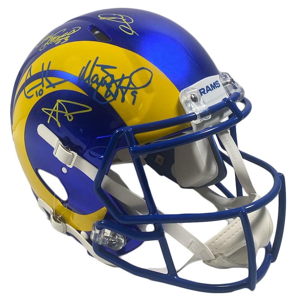 LOS ANGELES RAMS Super Bowl LVI Champions Autographed Riddell Speed Authentic Helmet with Multiple Signatures FANATICS LE 156