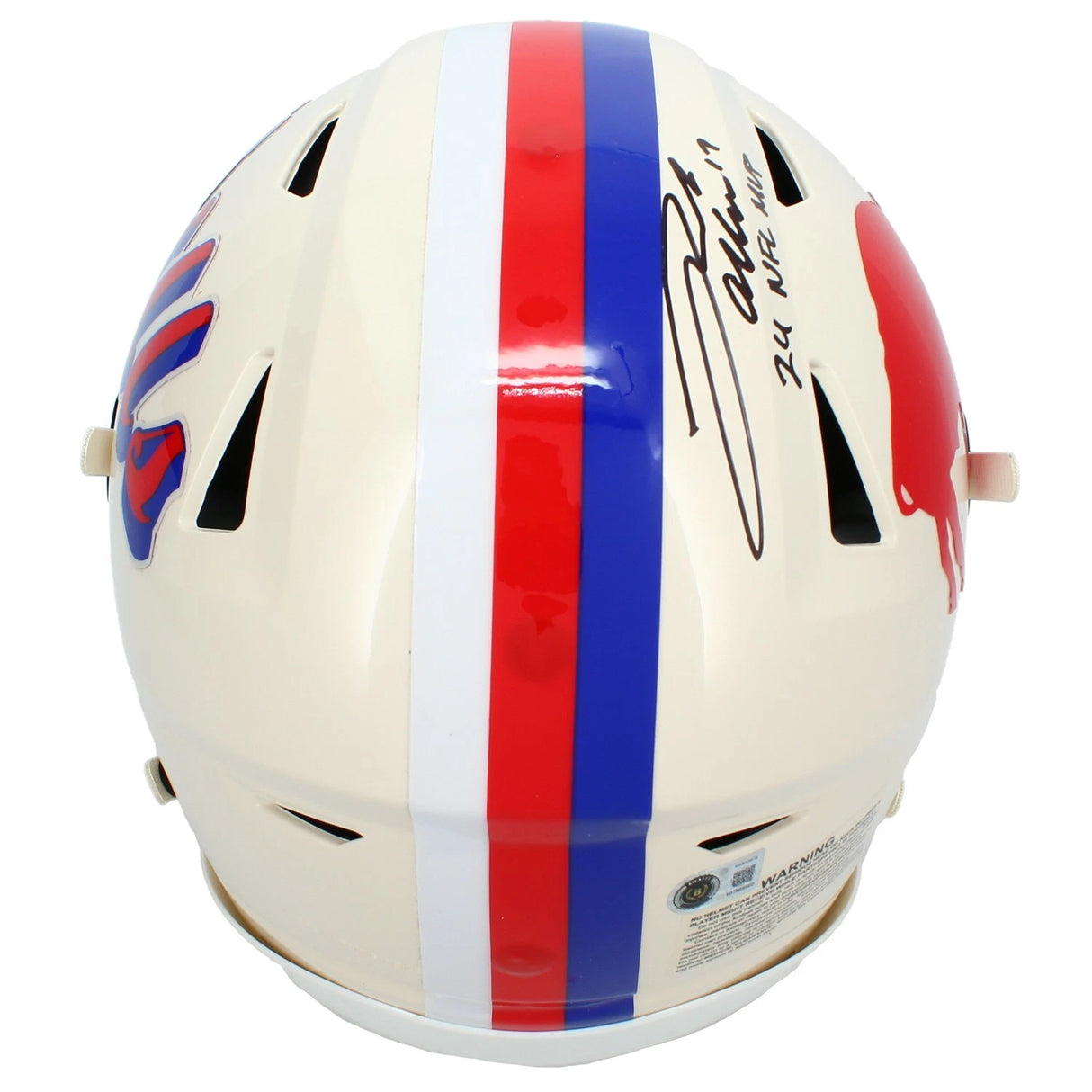 Josh Allen Autographed/Inscribed "24 NFL MVP" Buffalo Bills RETRO Speedflex Authentic Helmet Beckett Witnessed