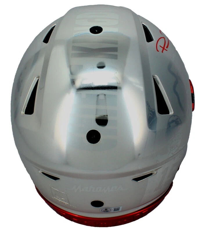 Patrick Mahomes Autographed Kansas City Chiefs Custom Chrome Inlay Ghost Speedflex Authentic Helmet Beckett Witnessed