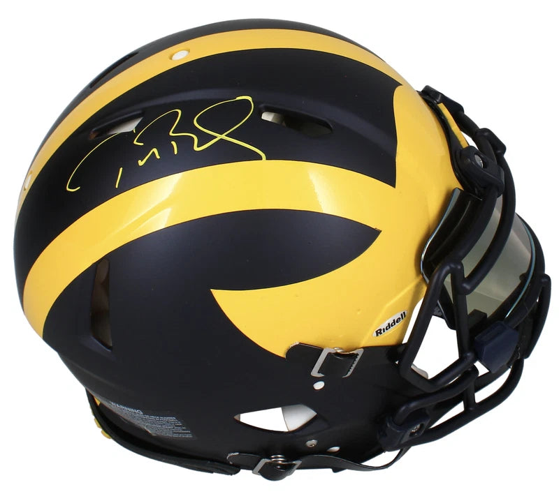 Tom Brady Autographed Michigan Wolverines Authentic Helmet Fanatics W/ Visor