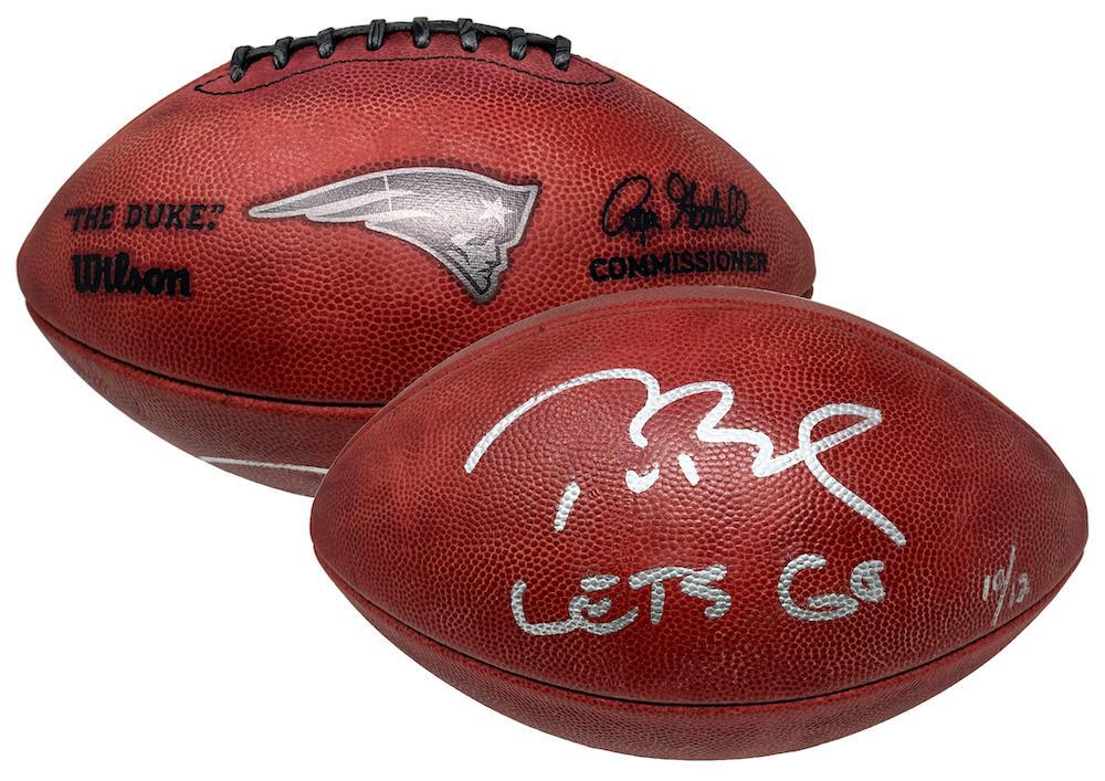 TOM BRADY Autographed/Inscribed "Let's Go" New England Patriots Metallic Logo Football LE 12 FANATICS