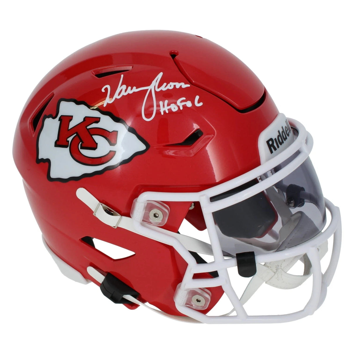 Warren Moon Autographed/Inscribed "HOF '06" Kansas City Chiefs Speedflex Midi Helmet Beckett Witnessed