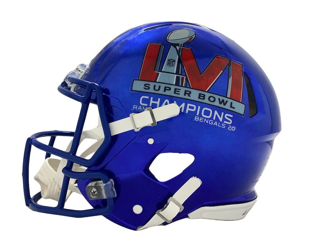 AARON DONALD Los Angeles Rams Super Bowl LVI Champions Autographed Riddell Speed Authentic Helmet with "SB LVI Champs" Inscription FANATICS