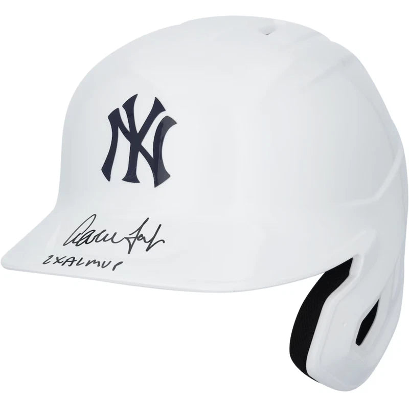 Aaron Judge Autographed/Inscribed "2X AL MVP" New York Yankees Alternate Chrome Mach Pro Replica Batting Helmet Fanatics