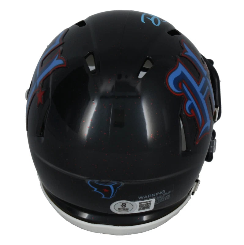 Dalton Schultz Autographed Houston Texans 2024 Navy Alternate H-Town Speed Mini Helmet Beckett Witnessed