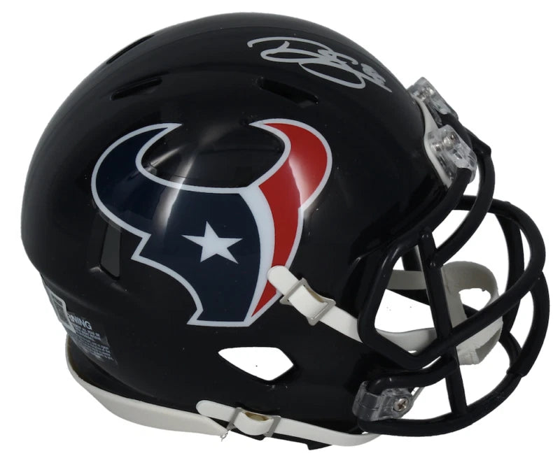 Dalton Schultz Autographed Houston Texans Speed Mini Helmet Beckett Witnessed