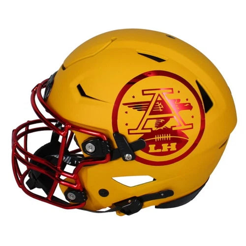 Patrick Mahomes Autographed Kansas City Chiefs Yellow Matte w/Red Chrome Inlay Speedflex Authentic Helmet LE 15 Beckett Witnessed