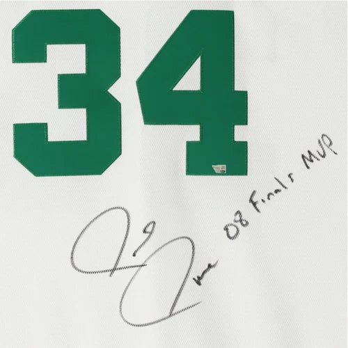 Paul Pierce Autographed/Inscribed "08 Finals MVP" on Front Boston Celtics White 2007-08 NBA Finals Logo Mitchell & Ness Authentic Jersey Fanatics