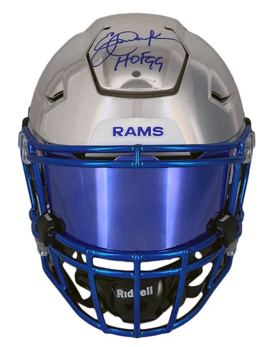 Eric Dickerson Autographed/Inscribed "HOF 99" Los Angeles Rams Custom Ghost Chrome Speedflex Authentic Helmet Beckett Witnessed
