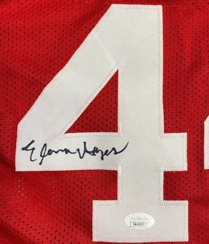 Elvin Hayes Autographed Red #44 BIG E Custom Jersey JSA Witnessed