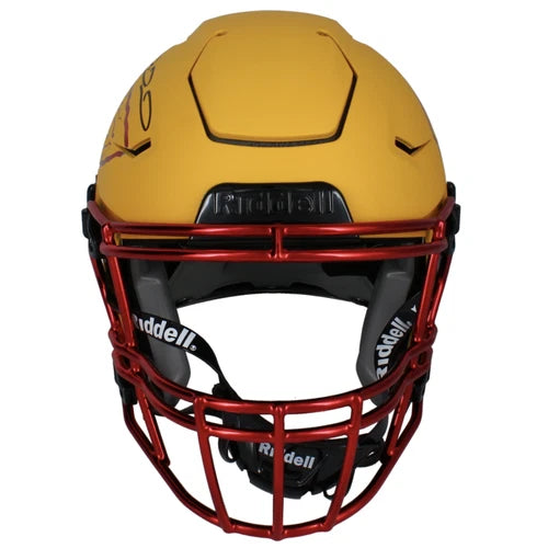 Patrick Mahomes Autographed Kansas City Chiefs Yellow Matte w/Red Chrome Inlay Speedflex Authentic Helmet LE 15/15 Beckett Witnessed