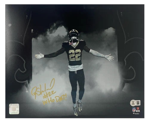 Rashid Shaheed Autographed/Inscribed "WHO DAT!" New Orleans Saints Introduction 11" x 14" Photograph Beckett Witnessed