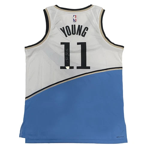 Trae Young Autographed Atlanta Hawks Nike White 2024-25 City Edition Swingman Jersey Fanatics