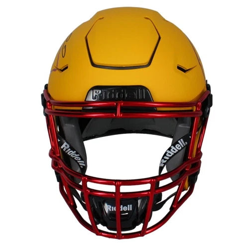 Patrick Mahomes Autographed Kansas City Chiefs Yellow Matte w/Red Chrome Inlay Speedflex Authentic Helmet LE 15 Beckett Witnessed