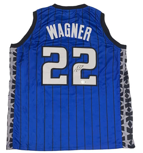 Franz Wagner Autographed Blue/Black #22 Orlando Pinstripe Custom Jersey Beckett Witnessed