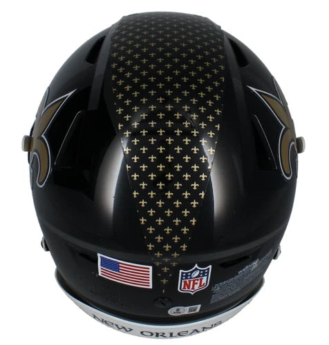 Rashid Shaheed Autographed New Orleans Saints Black 2022 Alternate Speedflex Authentic Helmet Beckett Witnessed