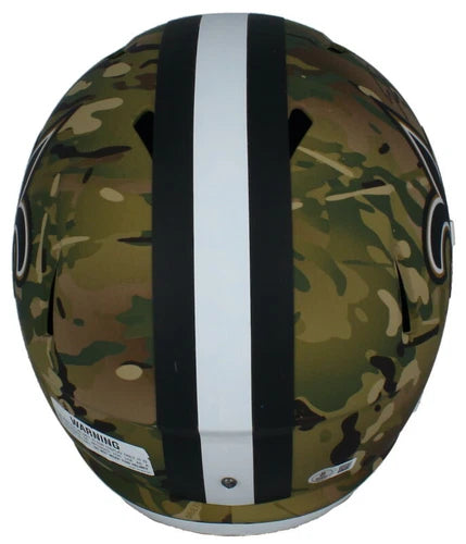 Rashid Shaheed Autographed (in Black) New Orleans Saints CAMO Speed Full Size Helmet Beckett Witnessed