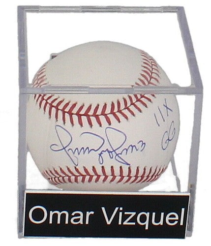 OMAR VIZQUEL Autographed/Inscribed "11 GG" Offical Major League Baseball TRISTAR