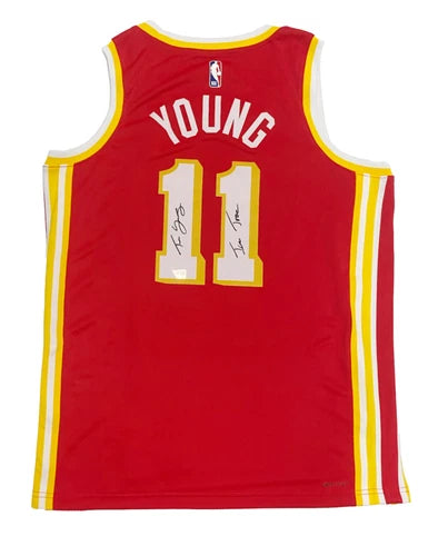 Trae Young Autographed/Inscribed "ICE TRAE" Atlanta Hawks Nike Red Icon Edition Swingman Jersey Fanatics