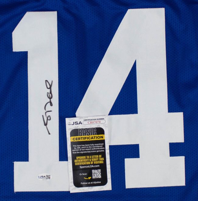 Sam Darnold Seattle Signed Throwback Blue Football Jersey JSA