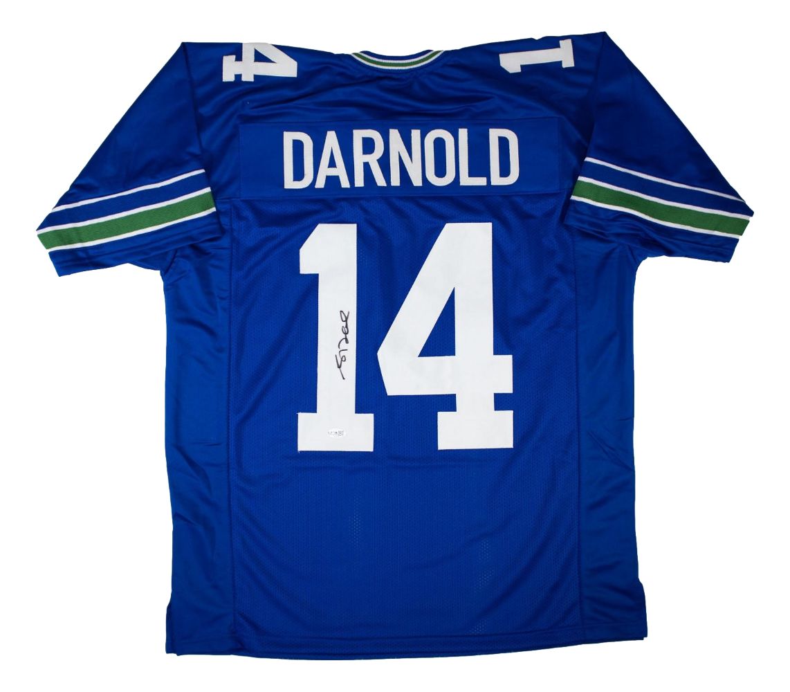 Sam Darnold Seattle Signed Throwback Blue Football Jersey JSA