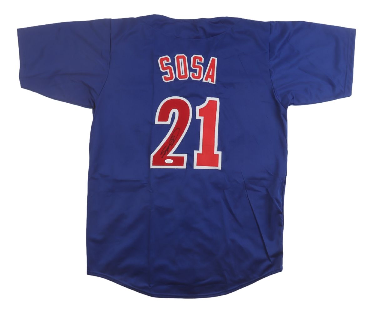 Sammy Sosa Chicago Signed Blue Baseball Jersey JSA