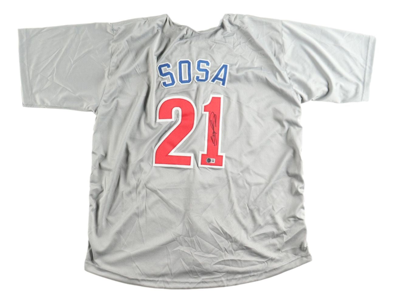 Sammy Sosa Chicago Signed Gray Baseball Jersey BAS