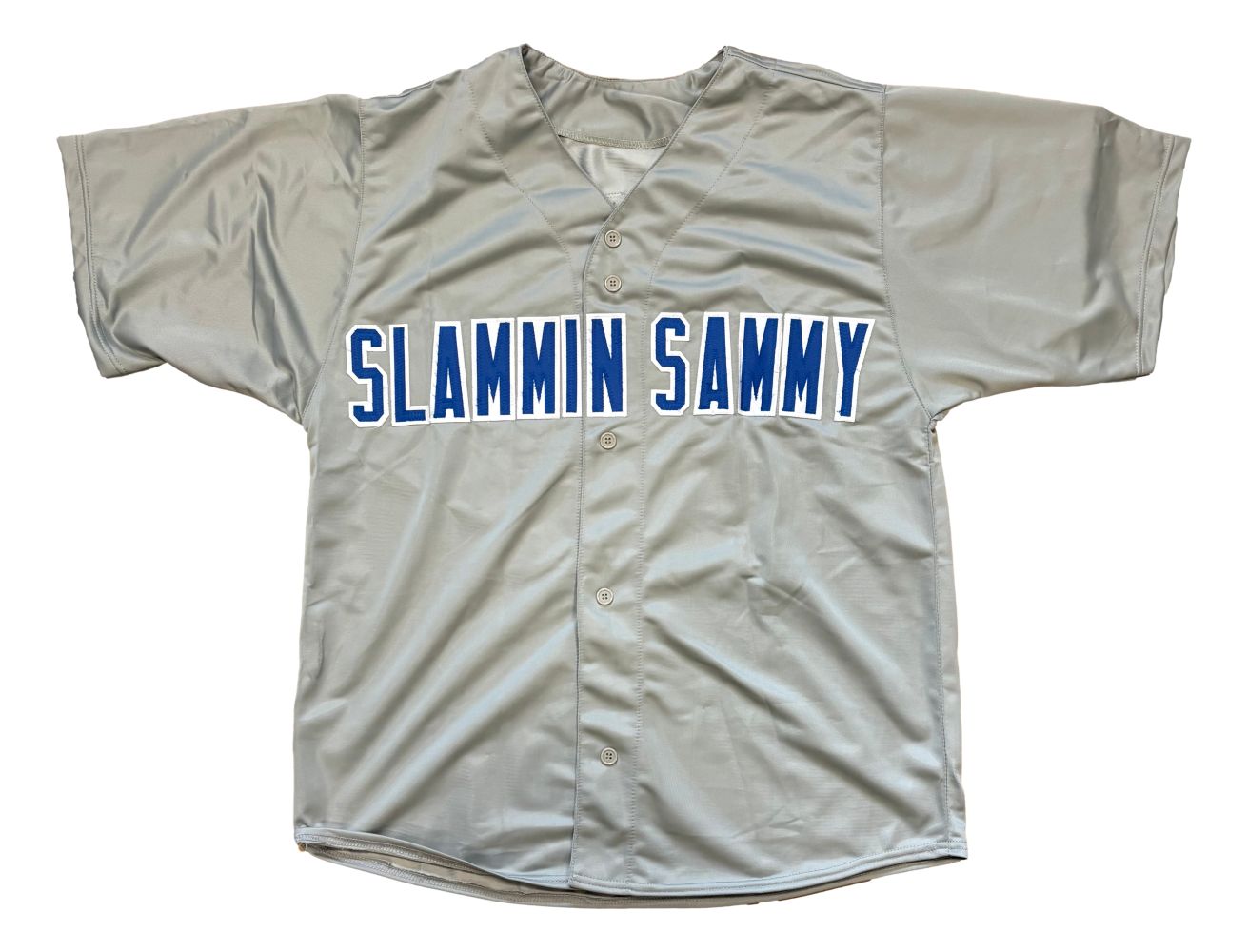 Sammy Sosa Chicago Signed Gray Slammin Sammy Baseball Jersey BAS