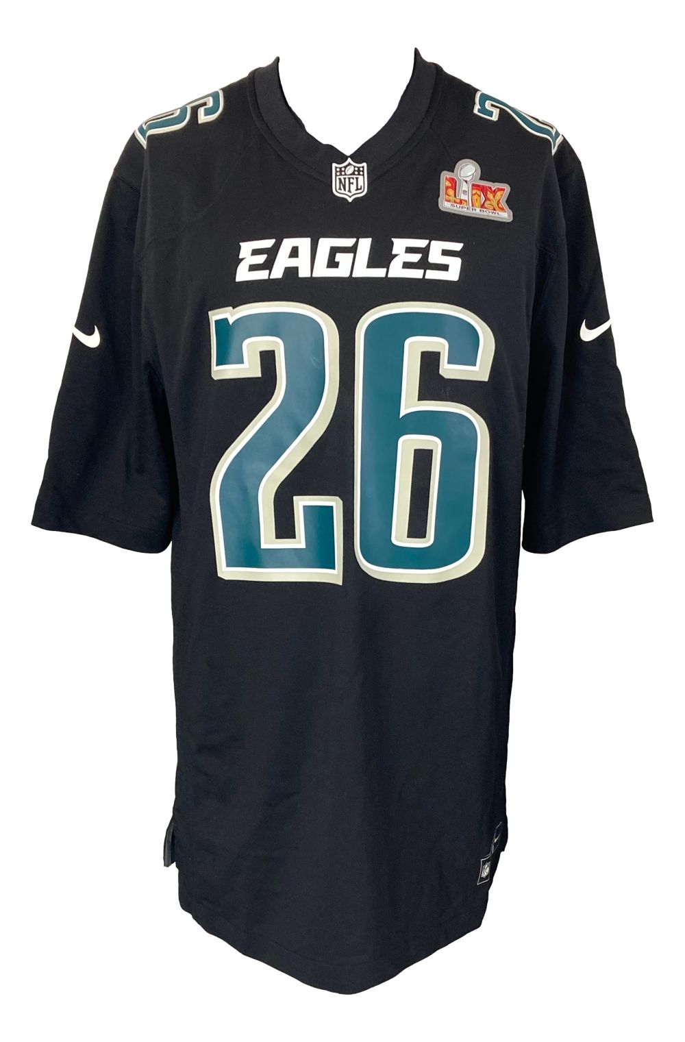 Saquon Barkley Signed Philadelphia Eagles Super Bowl 59 LIX Black Nike Jersey PSA