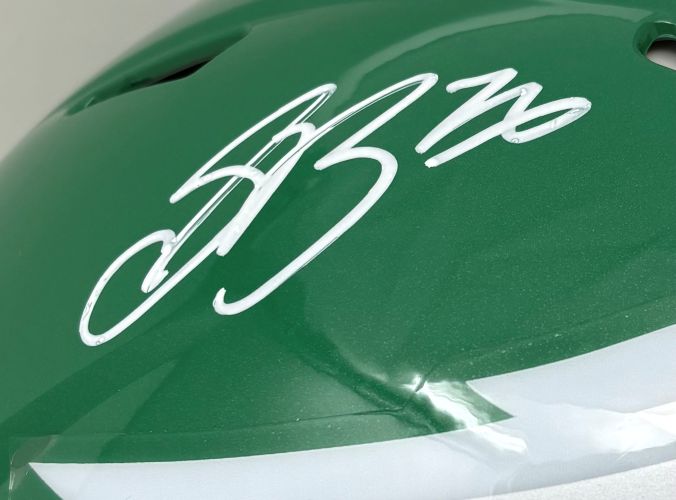 Saquon Barkley Signed Eagles FS Kelly Green Authentic Speed Helmet PSA/DNA