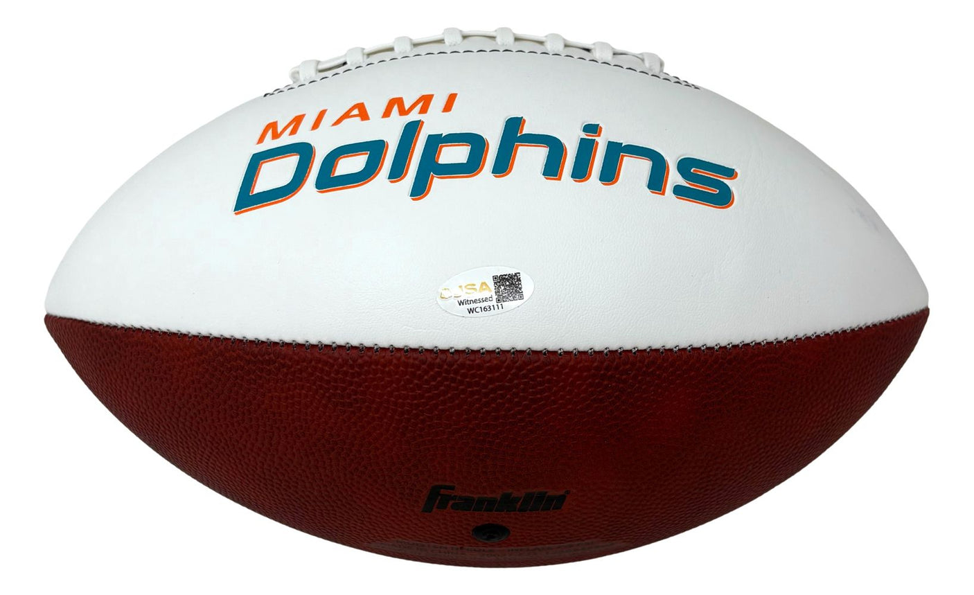 Sean Young Ace Ventura Signed Miami Dolphins Logo Football Laces Out JSA QR