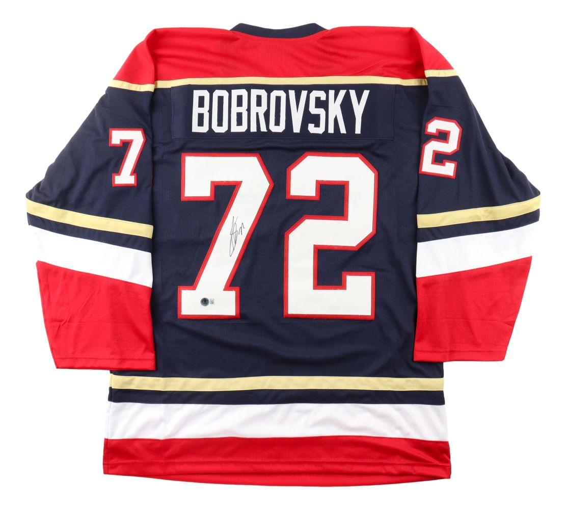 Sergei Bobrovsky Florida Signed Navy Blue Hockey Jersey BAS