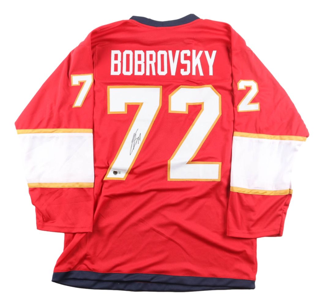 Sergei Bobrovsky Florida Signed Red Hockey Jersey BAS