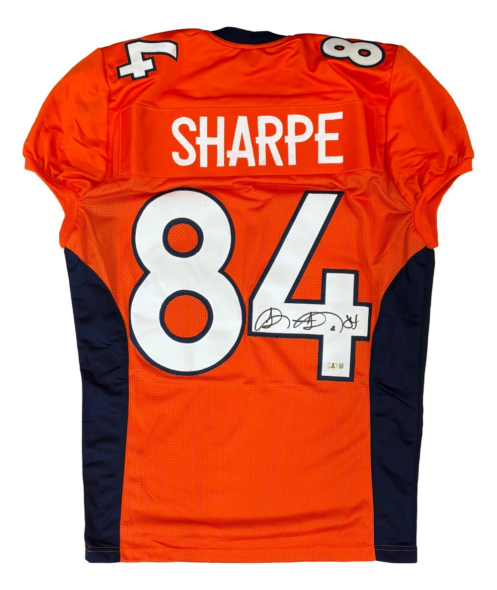 Shannon Sharpe Denver Signed Orange Pro-Cut Football Jersey BAS