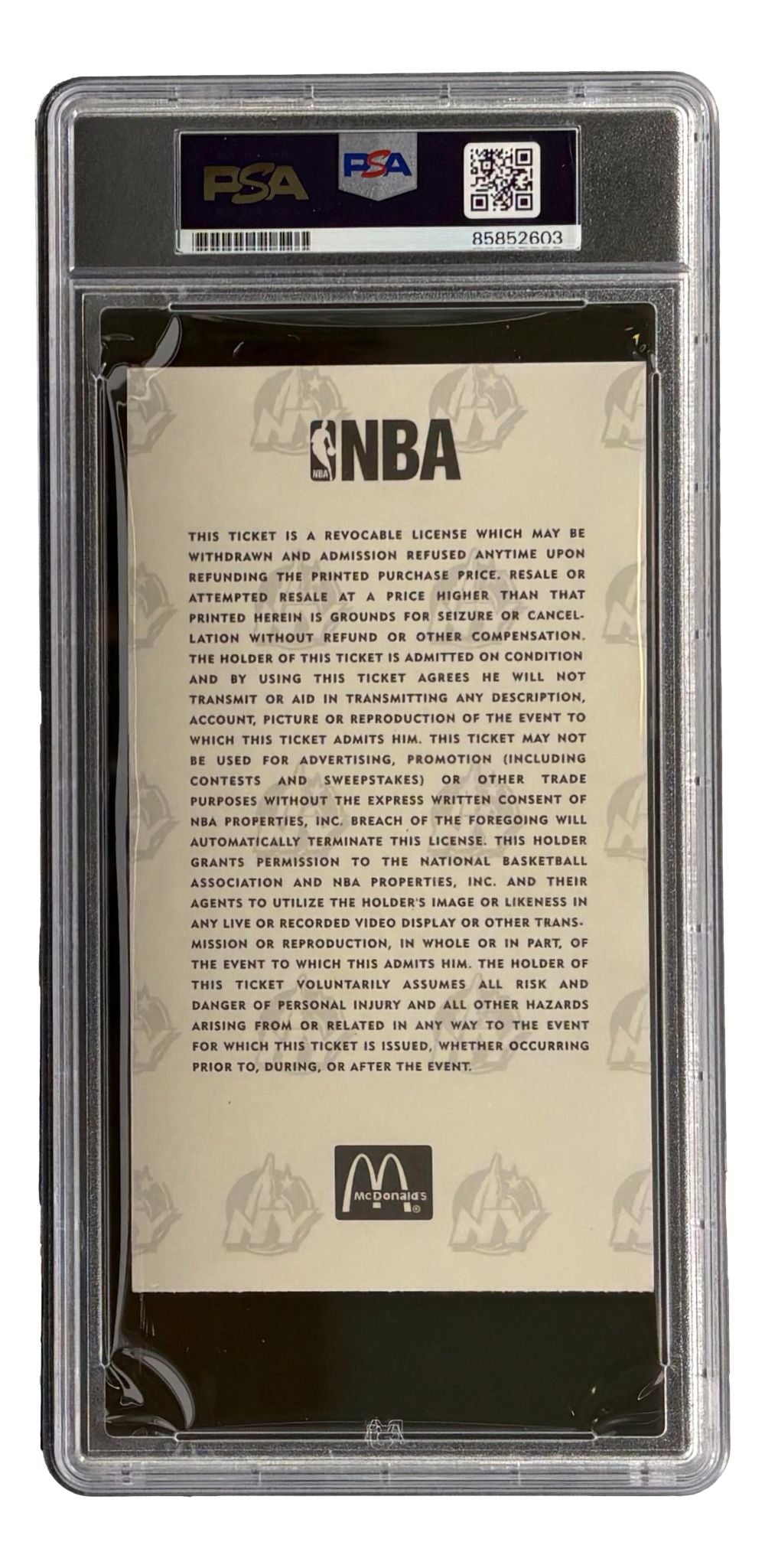Shaquille O'Neal Lakers Signed 1998 NBA All-Star Game Ticket PSA/DNA