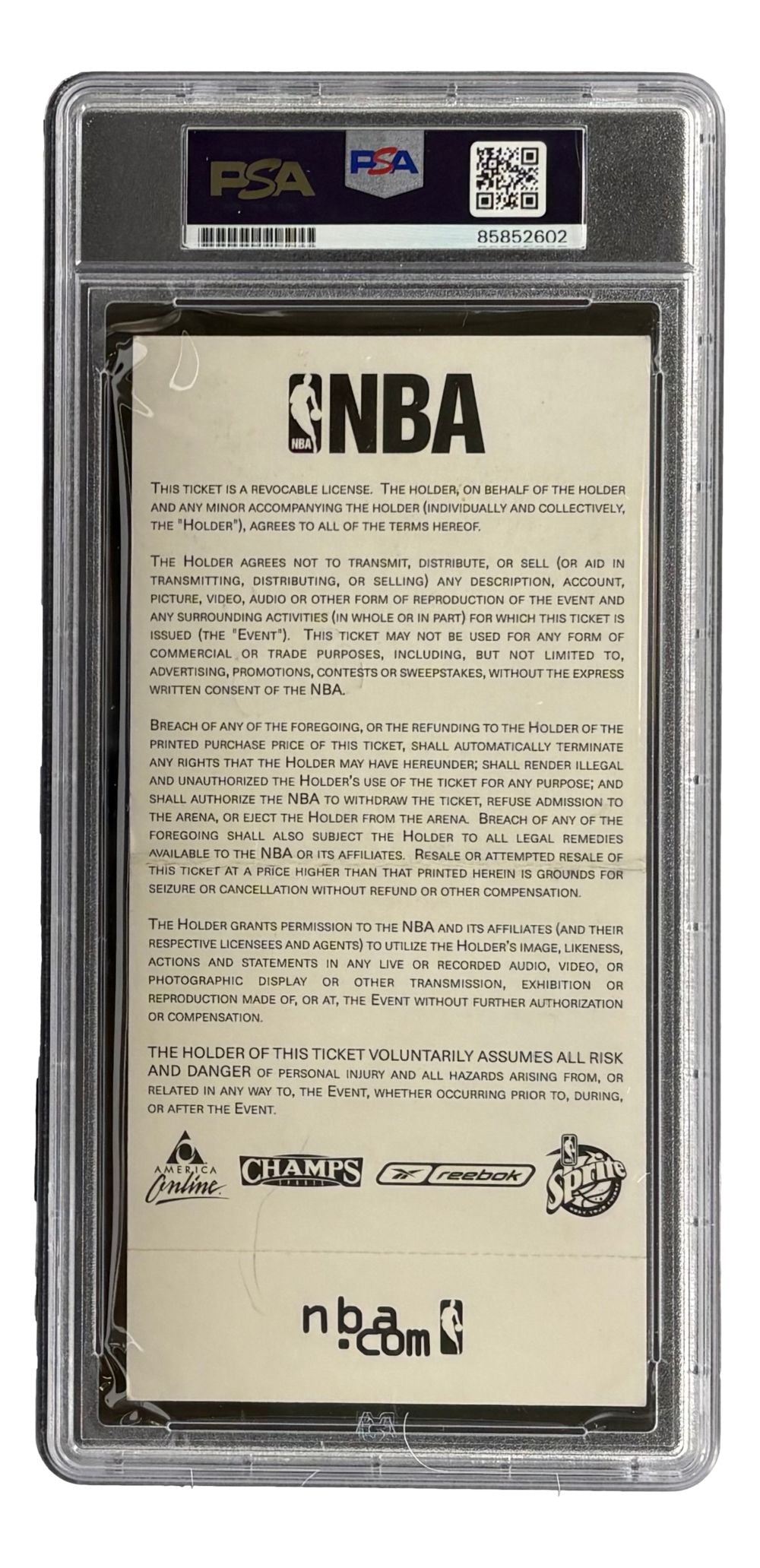 Shaquille O'Neal Lakers Signed 2002 NBA All-Star Game Ticket PSA/DNA Auto 10
