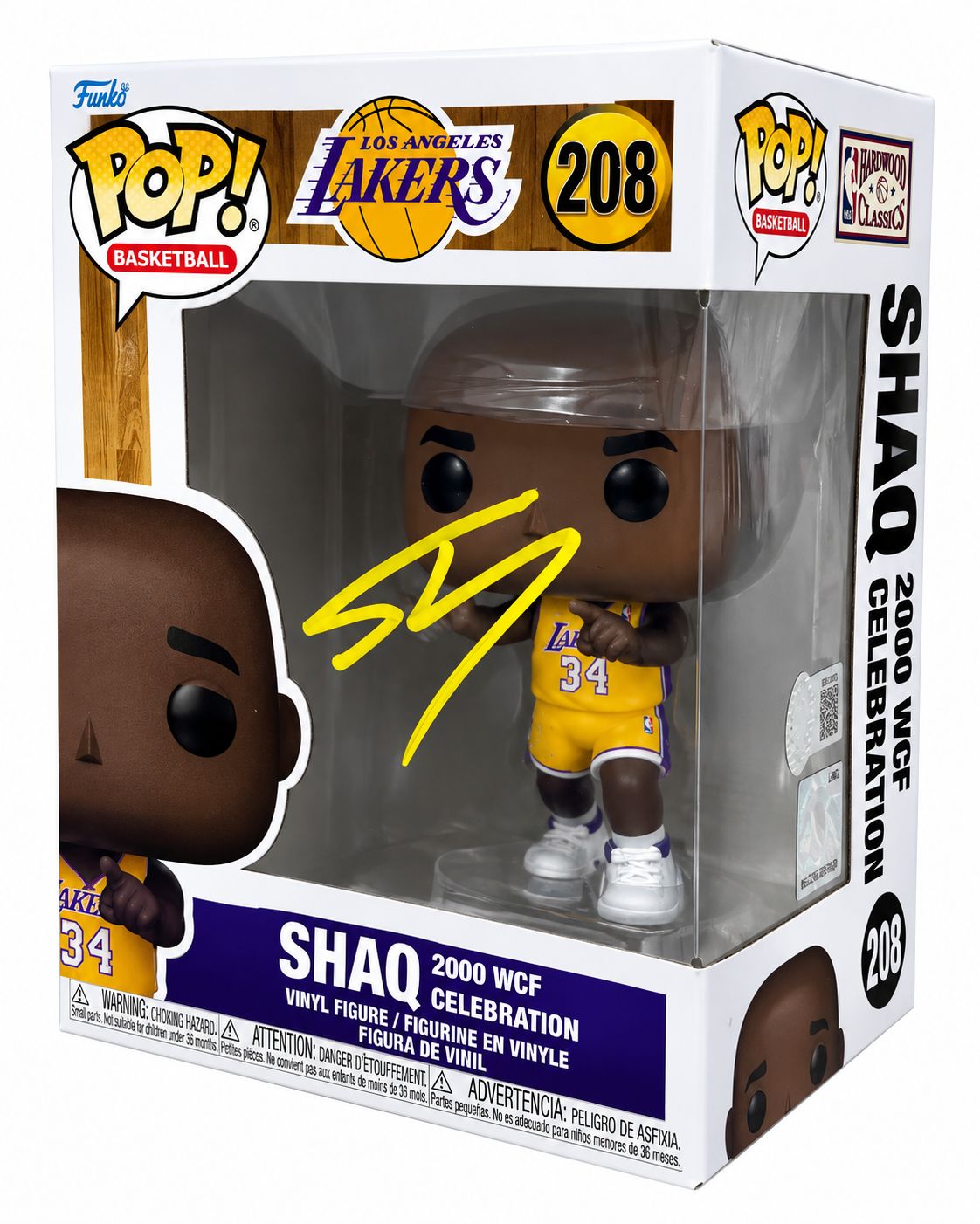 Shaquille O'Neal Signed Los Angeles Lakers Funko Pop #208 Schwartz Hologram