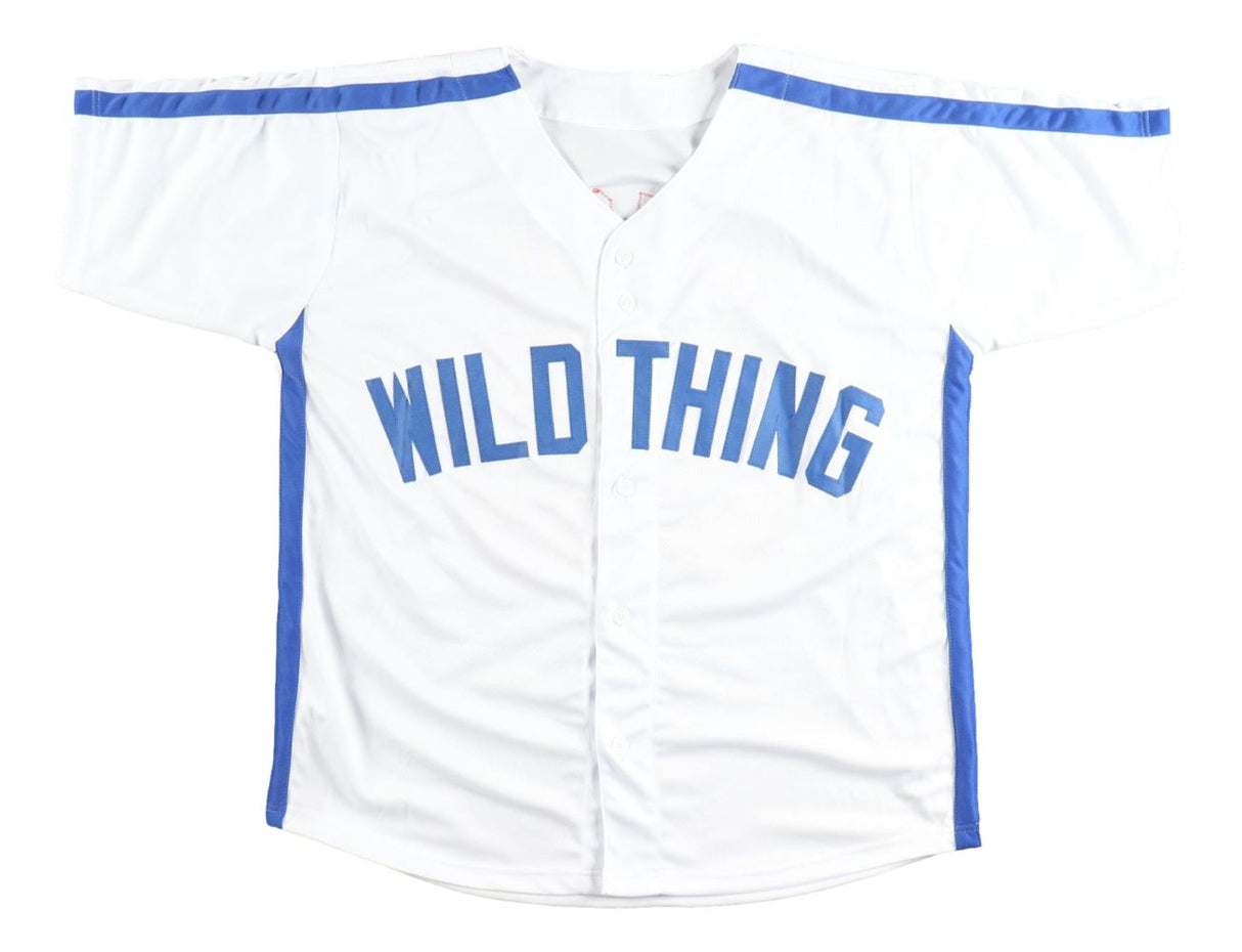 Charlie Sheen Major League Signed White Rick Vaughn Baseball Jersey BAS
