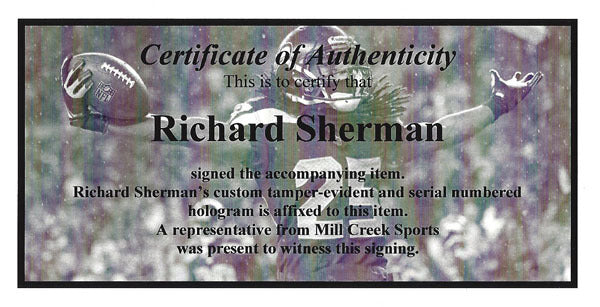 Richard Sherman Autographed 16x20 Photo Seattle Seahawks RS Holo Stock #71541