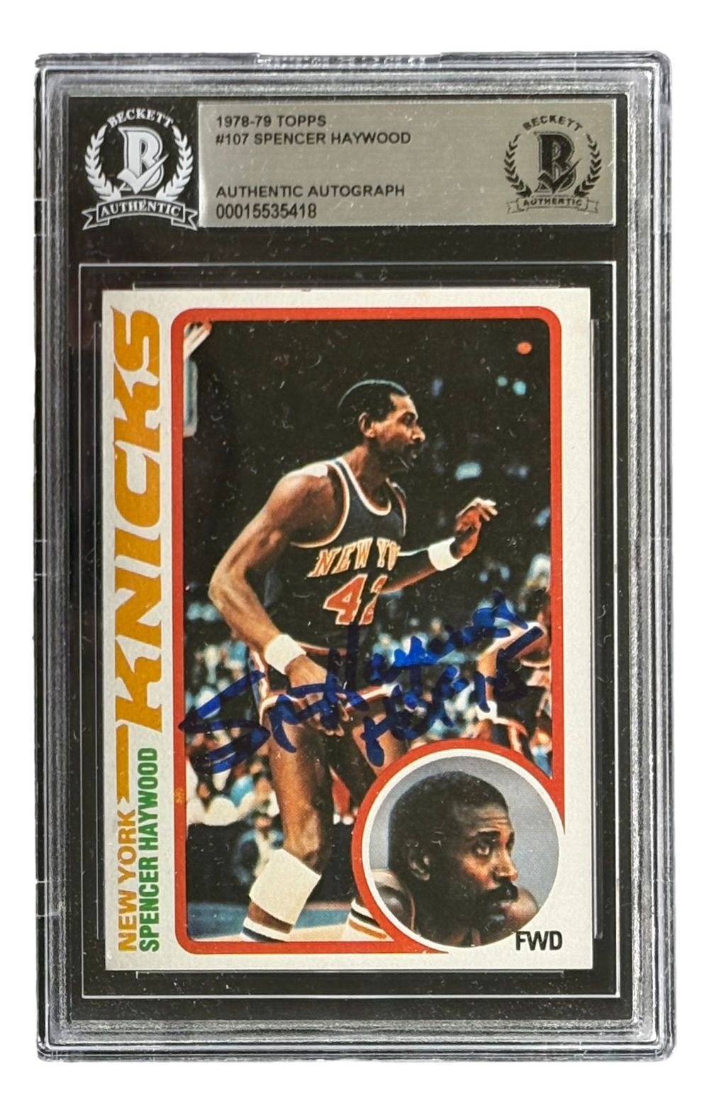 Spencer Haywood Signed 1978/79 Topps #107 New York Knicks Trading Card BAS
