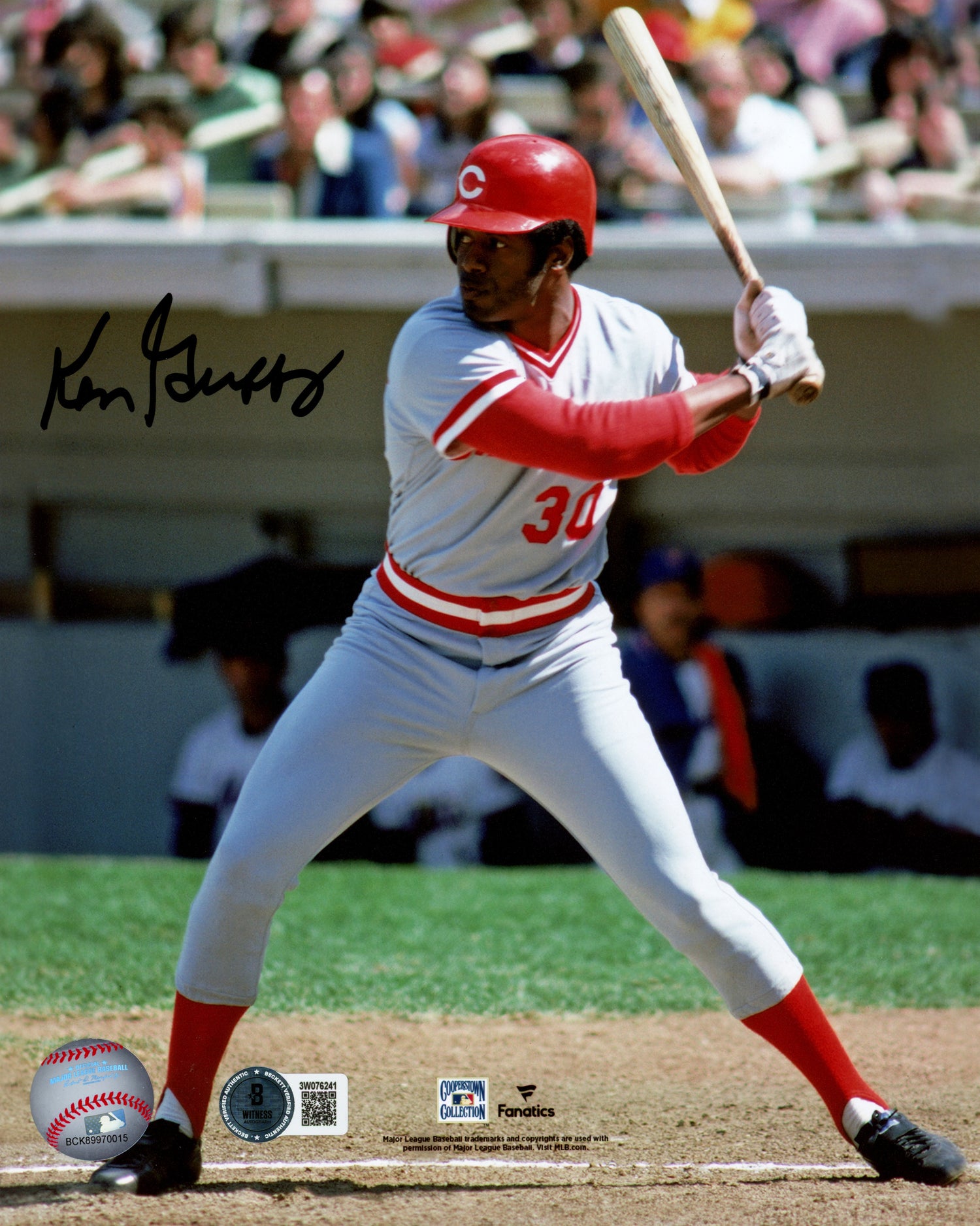 Ken Griffey Sr. Autographed 8x10 Photo Cincinnati Reds Beckett BAS Witness Stock #248595