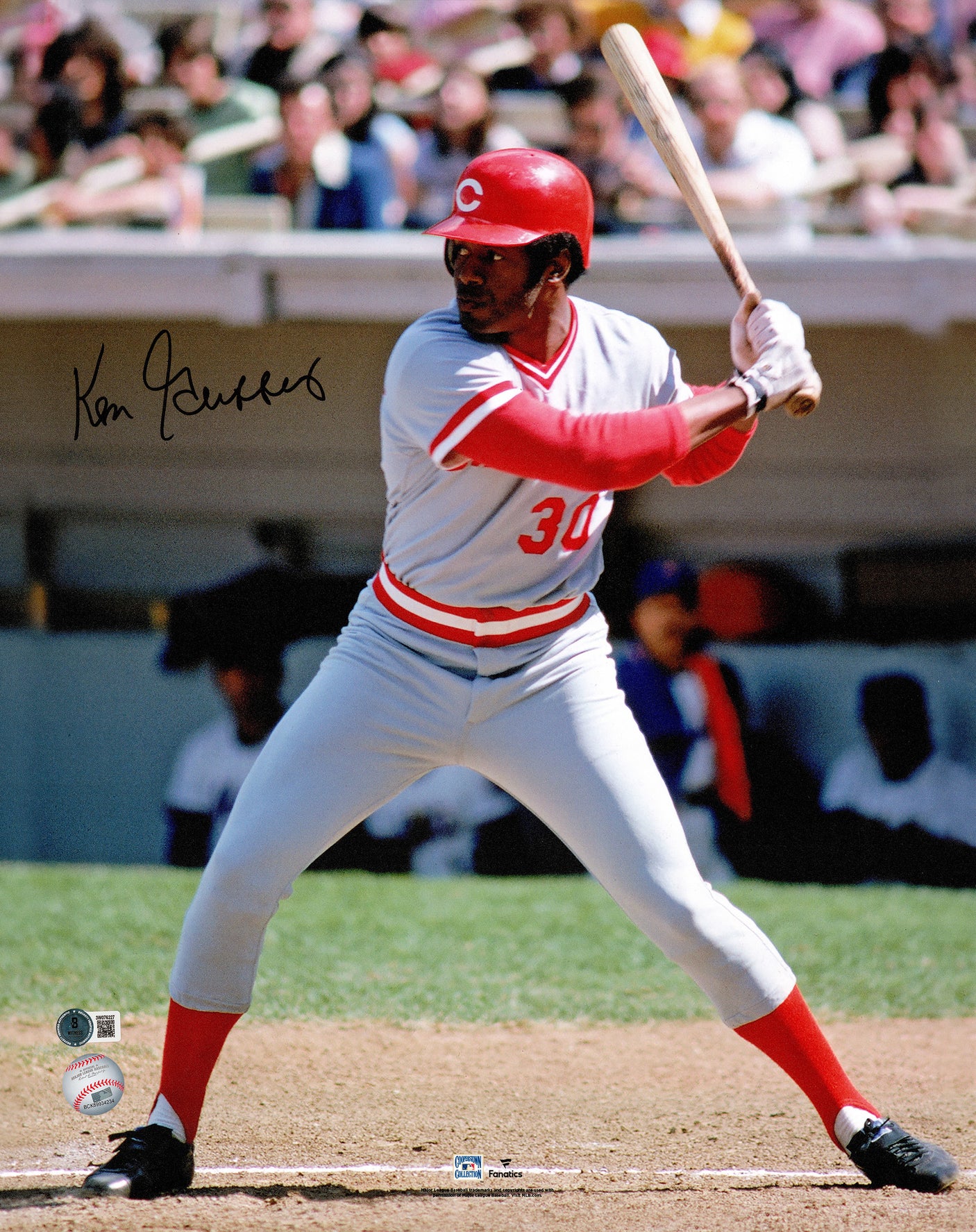 Ken Griffey Sr. Autographed 16x20 Photo Cincinnati Reds Beckett BAS Witness Stock #248594