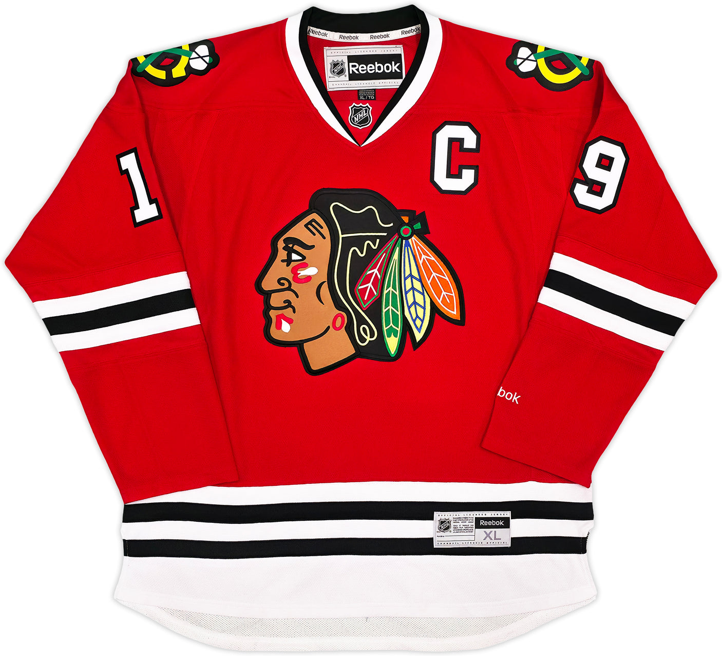 Chicago Blackhawks Jonathan Toews Autographed Red Reebok Premier Jersey Size XL Beckett BAS Witness Stock #250189