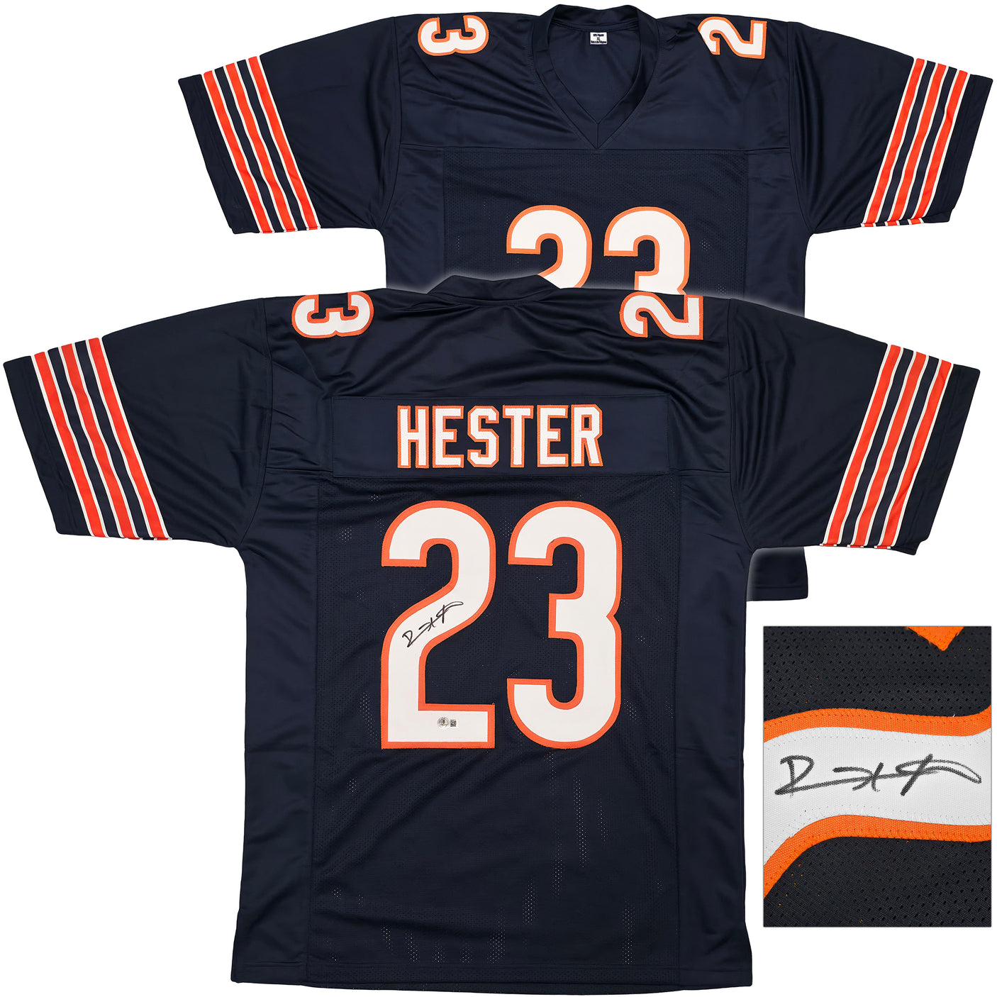 Chicago Bears Devin Hester Autographed Blue Jersey Beckett BAS QR Stock #250272